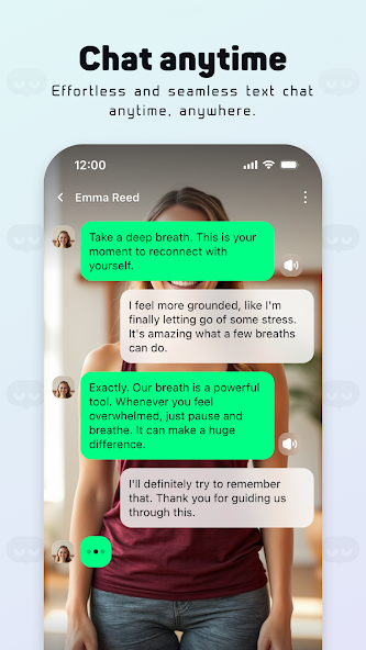 EvoTalk text conversation screen